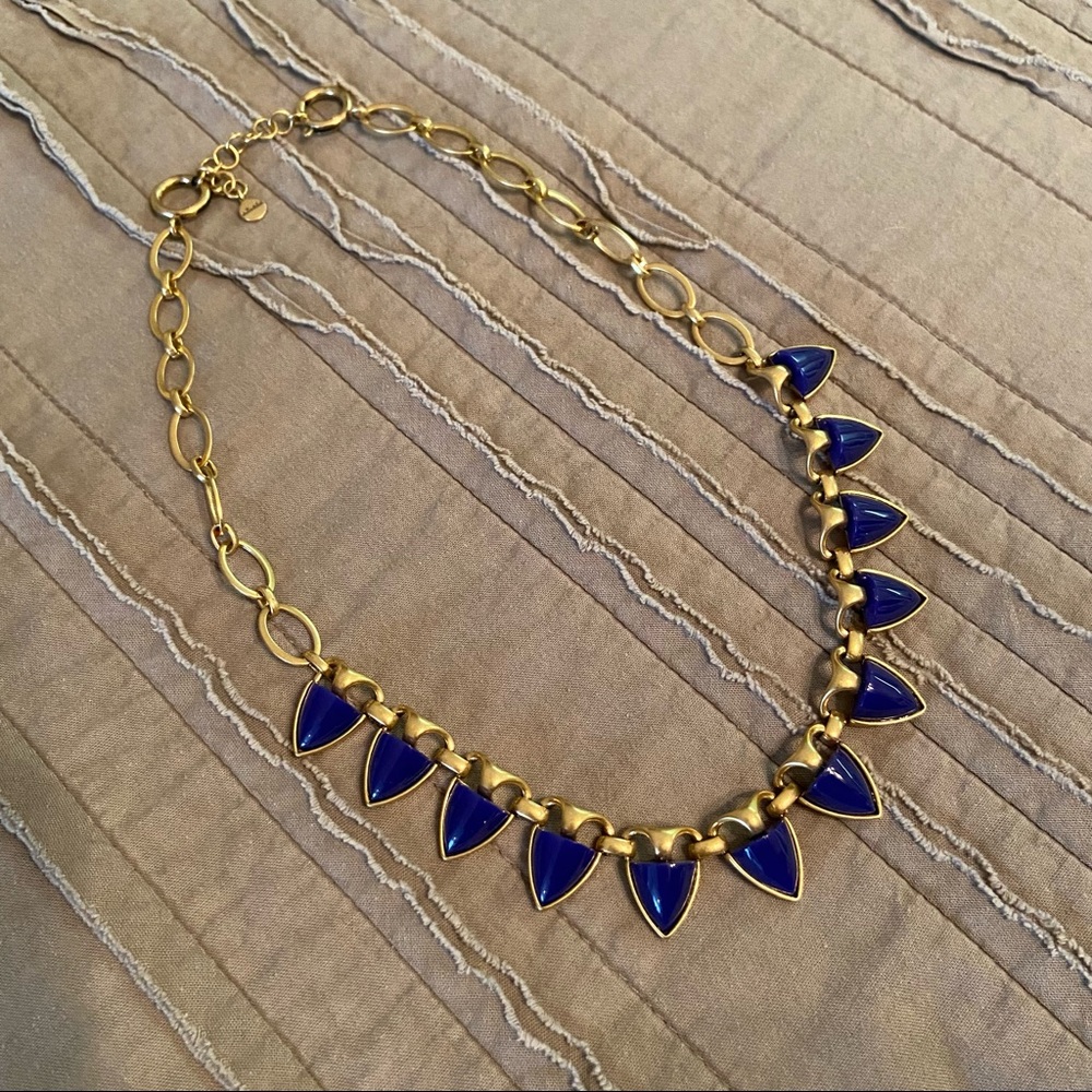 Stella & Dot Royal Blue Spade Chain Statement Necklace